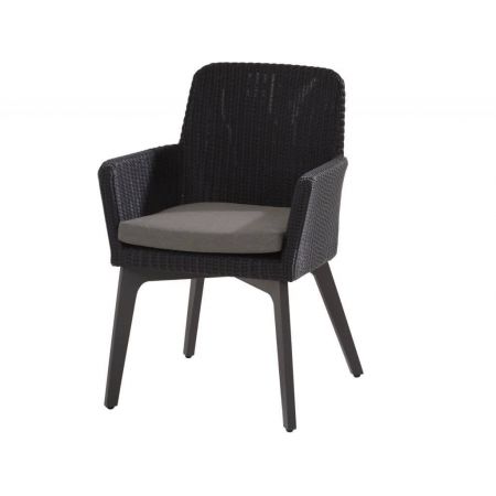 Lisboa tuinstoel Polyloom Anthracite/ALU legs with cushion - afbeelding 1