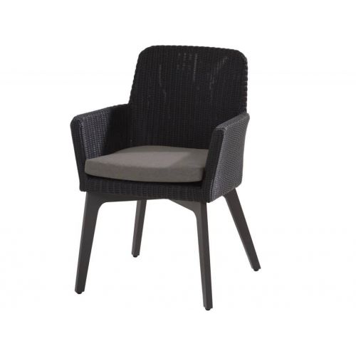 Lisboa tuinstoel Polyloom Anthracite/ALU legs with cushion - afbeelding 2