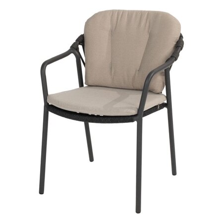 Manitoba stacking dining chair anthracite with 2 cushions - afbeelding 1