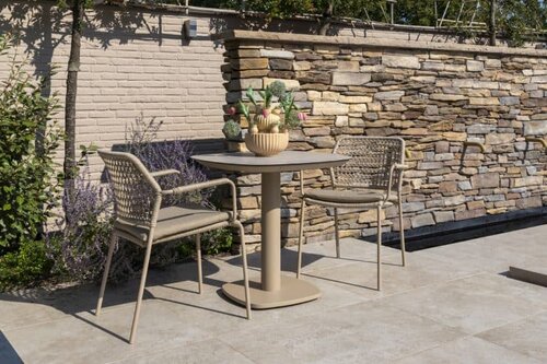 Manolo dining table ceramic print latte 75 X 75 X 75 cm - afbeelding 2