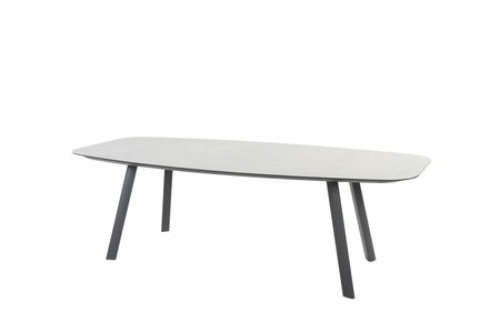 Manolo eettafel antraciet met geprint keramiek tafelblad 240 x 103 cm.