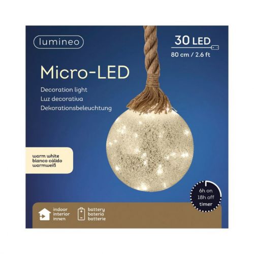 Microled ijsbal d14h80cm-30l wt bo - afbeelding 1