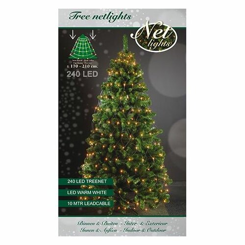 Netverlichting Kerstboom 240 LED's - Warm wit