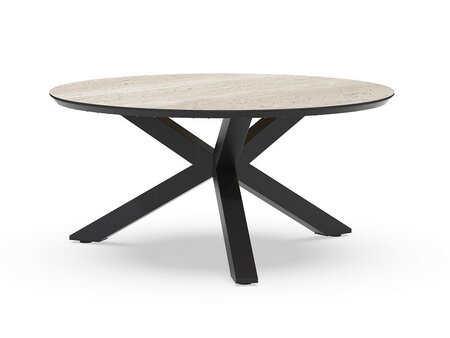Omnigo Dining Table Trespa Travertin 150 cm Ø Charcoal