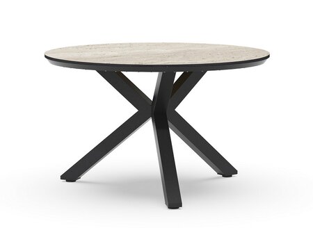 Orbital Dining Table Trespa Travertin 120 cm Ø Charcoal