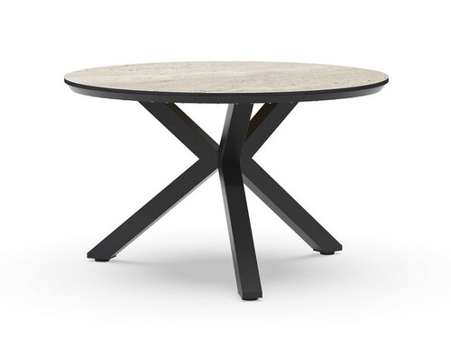 Orbital Dining Table Trespa Travertin 120 cm Ø Charcoal