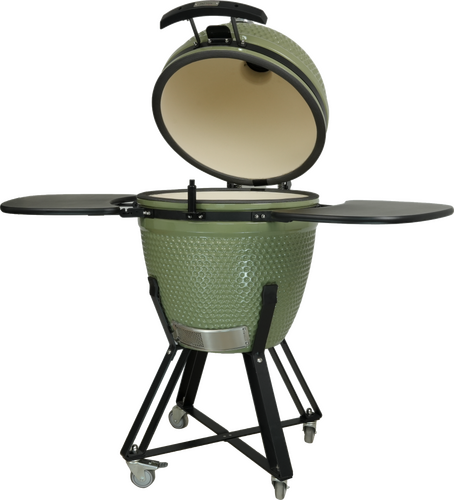 Patton Kamado 21" olijf groen inclusief Heat deflector - afbeelding 3