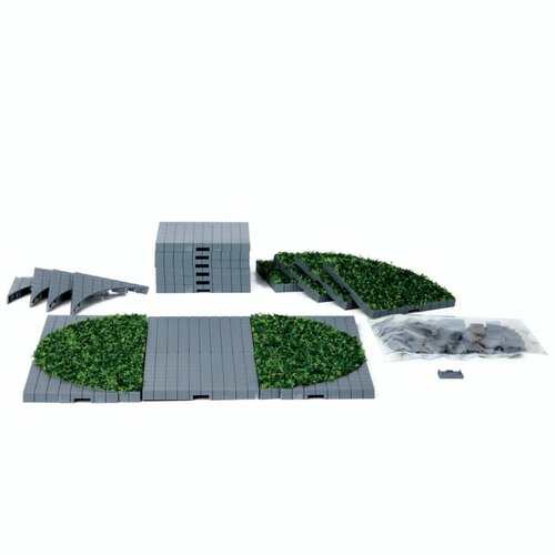 PLAZA SYSTEM (GREY, ROUND GRASS) - 24 PCS
