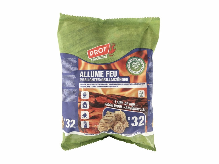 PODPAL Aanmaakblokjes houtwol, natuurlijke vuurstarter, vuurballen, 200 stuks, ca. 2 kg, haardaansteker, houtwol was, aansteker voor barbecue en open haard, vuurstarter, ovenaansteker, aanmaakblokjes