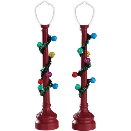 Lemax Red Globe Street Lamp, Set Of 2, B/O (4.5V)