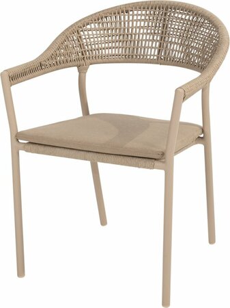 Sienna stacking dining chair latte with cushion
