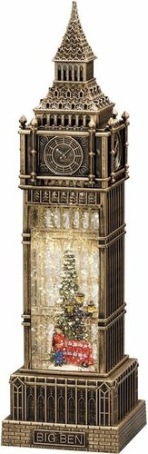 Sneeuwlantaarn big ben h38cm brons bo - afbeelding 1