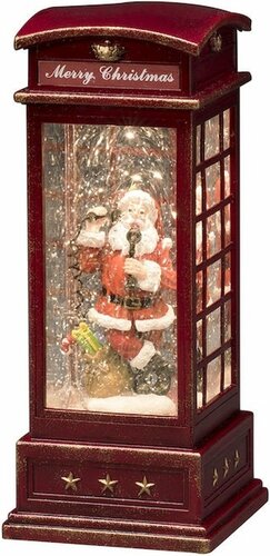 Sneeuwlantaarn telefooncel kerstman bo - afbeelding 2