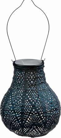 Solarlamp d16cm bulb ikat petrol - afbeelding 1