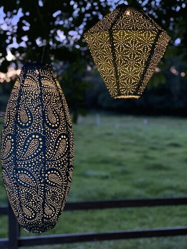 Solarlamp d20cm l.ovaal paisley blw - afbeelding 2