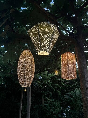 Solarlamp d20cm l.ovaal paisley gd - afbeelding 2