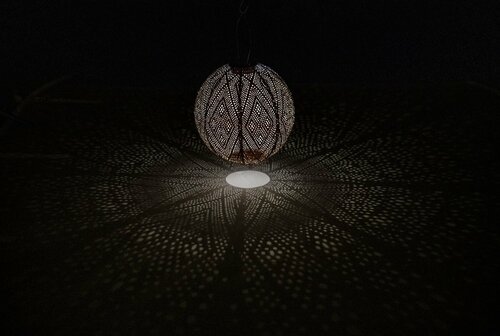 Solarlamp d30cm ikat koper - afbeelding 3