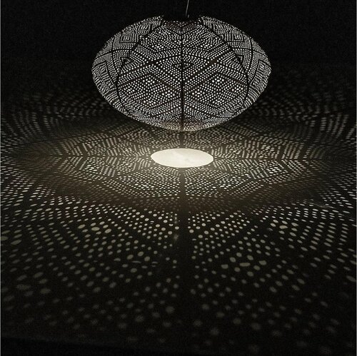 Solarlamp d40cm ovaal paisley taupe - afbeelding 2