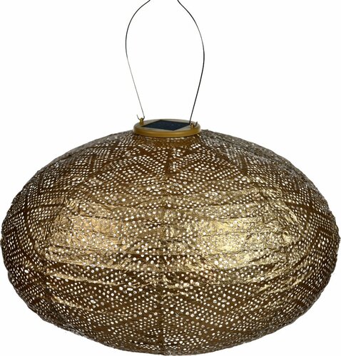 Solarlamp d40h27cm ovaal ikat goud - afbeelding 1