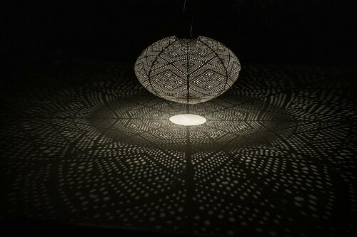 Solarlamp d40h27cm ovaal ikat goud - afbeelding 2