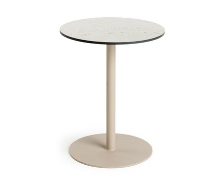 Solea Coffee Table Round Small Trespa Travertin Champagne
