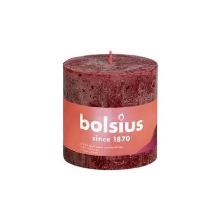 Bolsius Stompk rustiek d10h10cm velvet rood