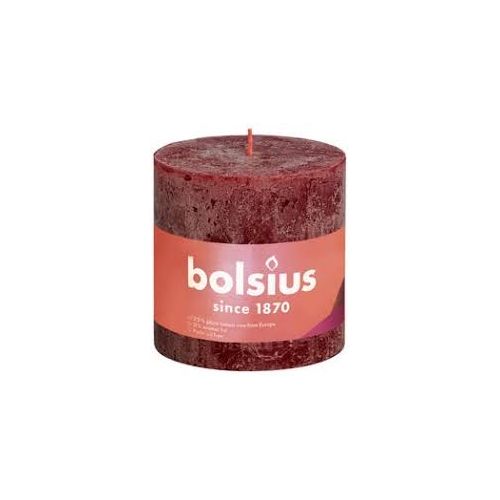 Bolsius Stompk rustiek d10h10cm velvet rood