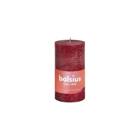 Bolsius Stompk rustiek d5h10cm velvet rood