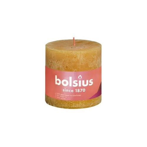 Bolsius Stompk rustiek d6.8h8cm suede bruin