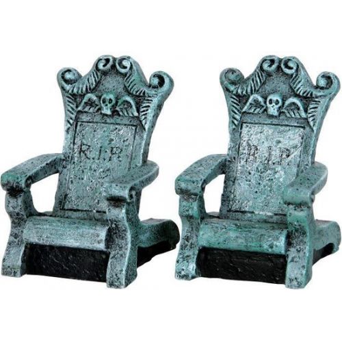 Lemax Tombstone Chairs, Set Of 2