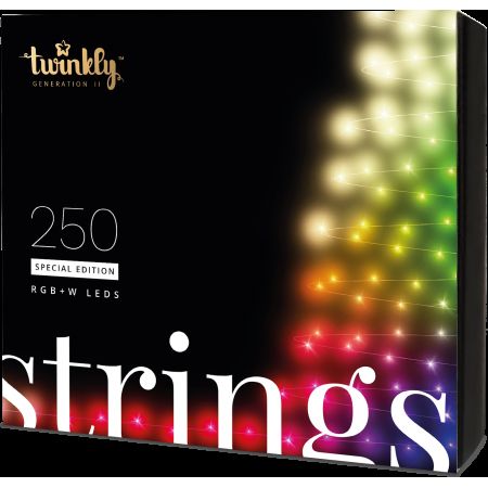 Twinkly Strings 250 LED RGBW black wire plug F