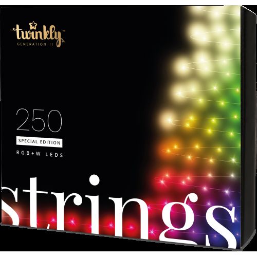 Twinkly Strings 250 LED RGBW black wire plug F