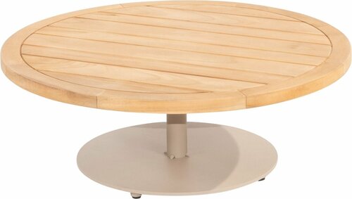 Volta teak salontafel centrale poot latte 80 cm. Ø (H 30) - afbeelding 1