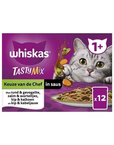Whiskas 1+ Keuze Van De Chef In Saus  12x85 g