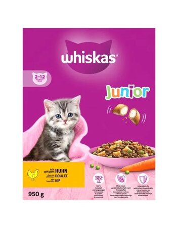 WHISKAS Droog junior kip 950g