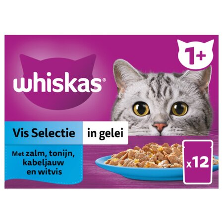 WHISKAS Pouch adult gelei vis selectie 25x85gr