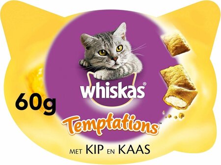 WHISKAS Temptations kip&kaas 60g