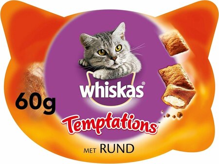 WHISKAS Temptations rundvlees 60g